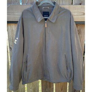 London Fog Mens XXL Brown Zip-Up Jacket lightweight Polyester/Nylon Blend Flaws